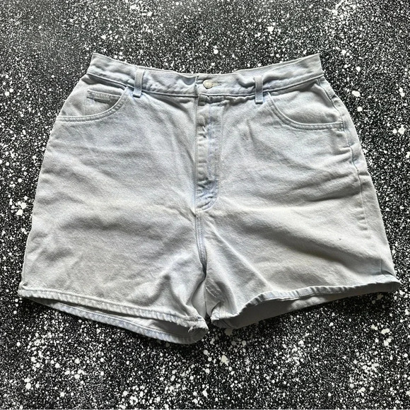 Vintage 80s Lee Acid Washed Jean Shorts Sz 16 - Picture 1 of 5